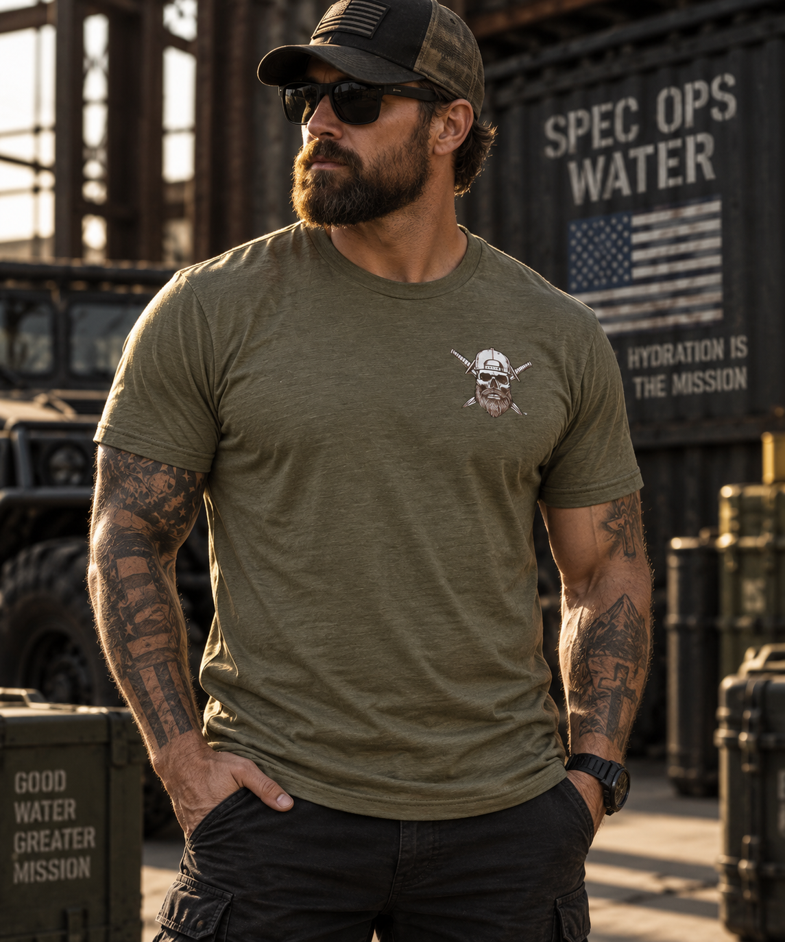 OD Eagle Wings T-Shirt | Veteran Support by Spec Ops Water