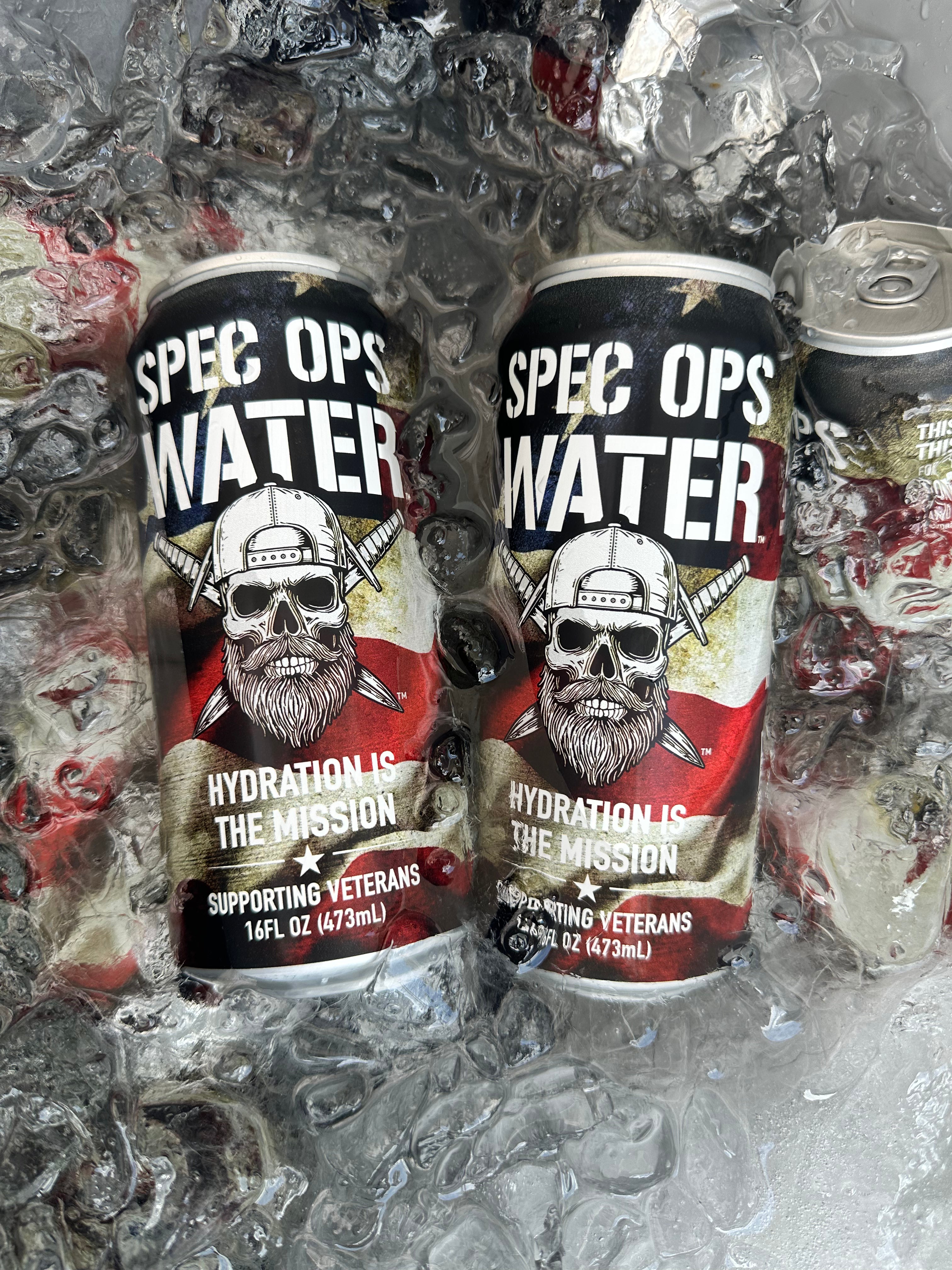Spec Ops Water - Anniversary Flag - 12-Pack (16 fl oz cans)