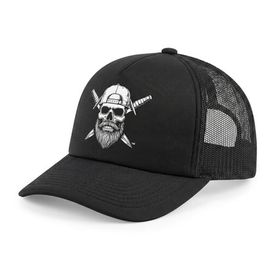 Three-quarter view of the all-black Spec Ops Water Blackout mesh snapback.
