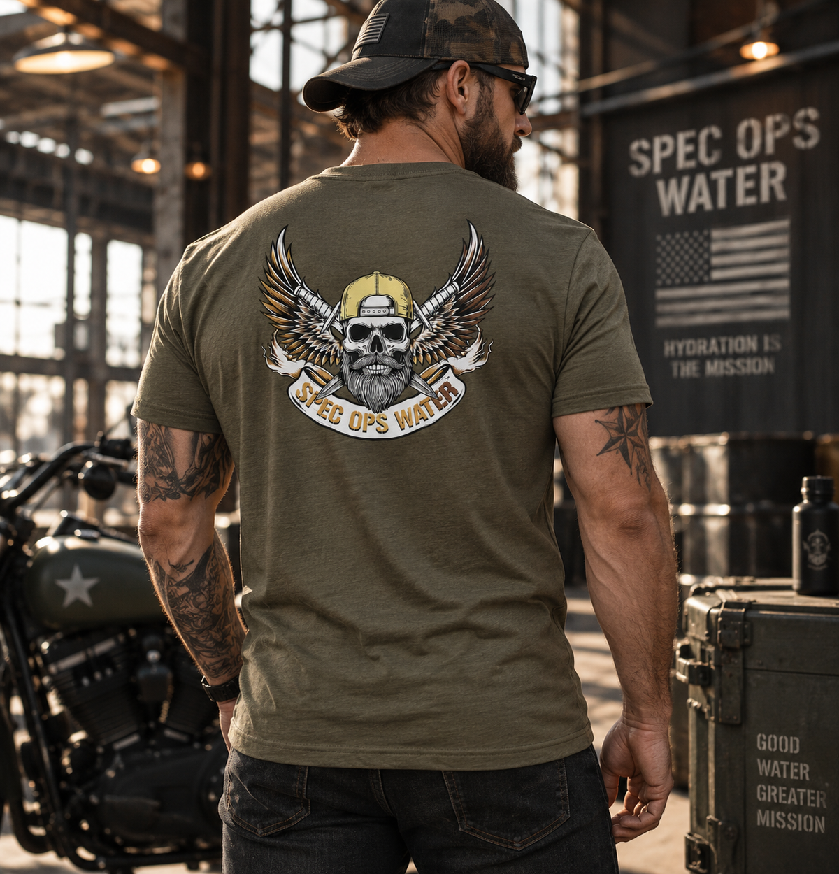 OD Eagle Wings T-Shirt  | Veteran Support by Spec Ops Water