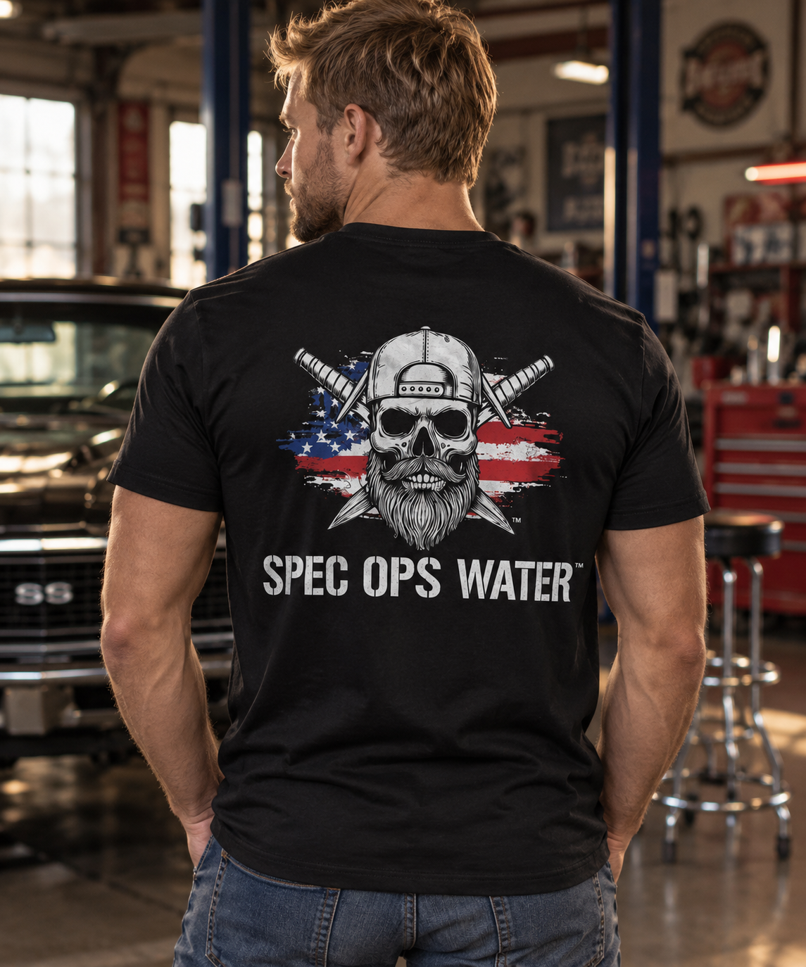 Patriotic T-Shirt – RALLY | Veteran & First Responder Support by Spec Ops Water