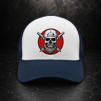 Front view of the Sentinel black mesh snapback trucker hat from the Spec Ops Water Patriot Collection.