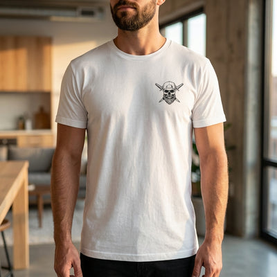 Man wearing the Spec Ops Water COLORS patriotic t-shirt.